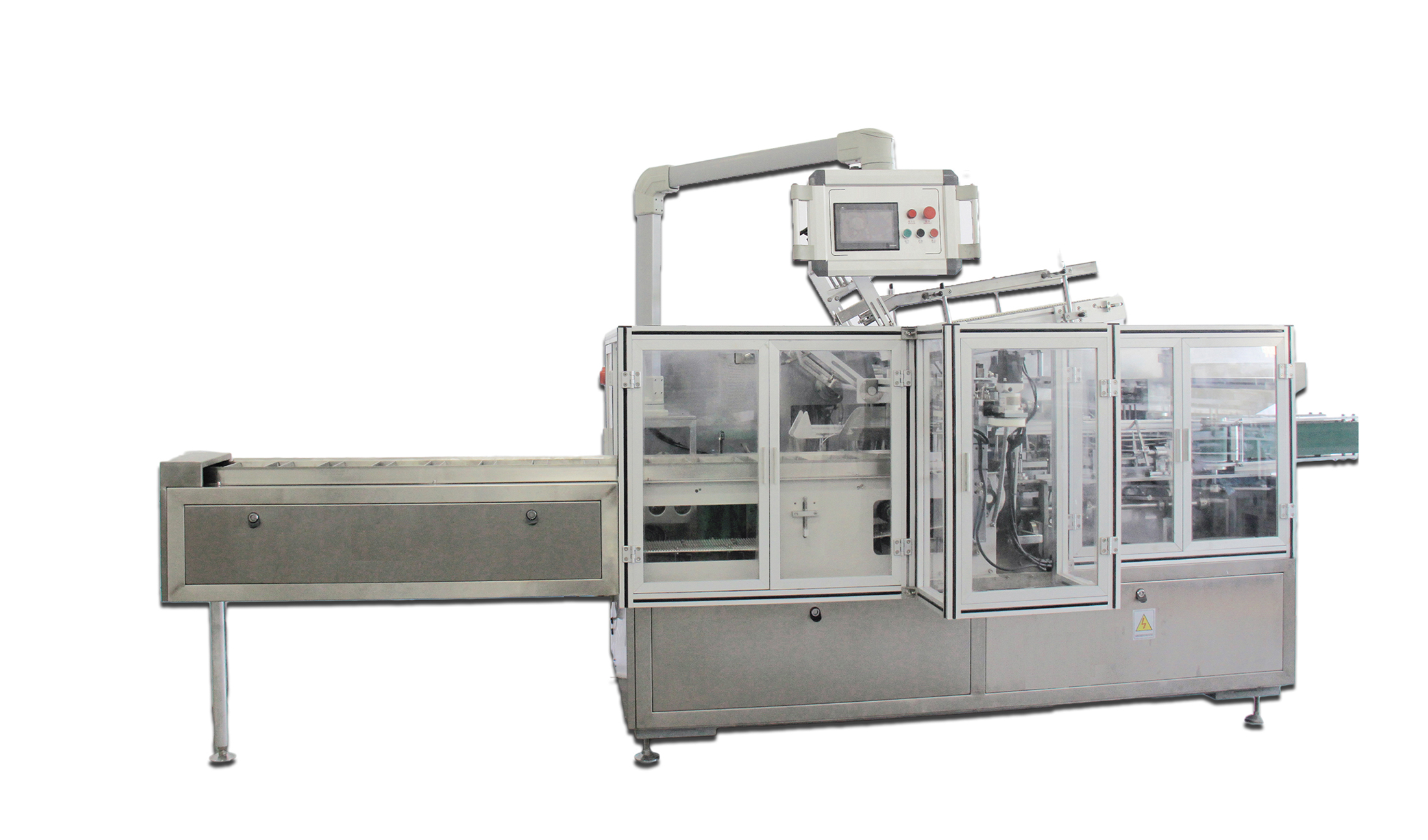 Facial mask cartoning machine/cellophane wrapping machine linkage line continues to provide services for the cosmetics industry